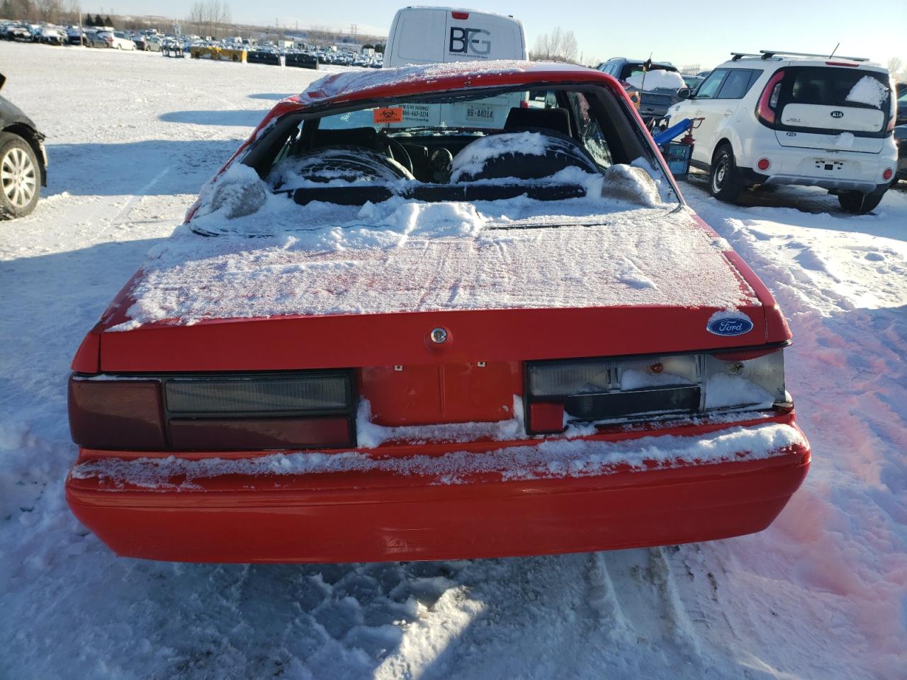 1992 Ford Mustang VIN 1FACP40M3NF146731 Copart auction photo, front end / top/roof damage thumbnail 6