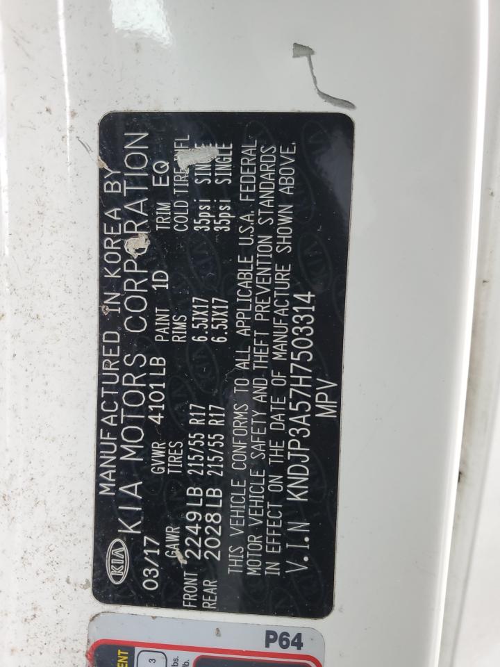 2017 KIA Soul VIN KNDJP3A57H7503314 Copart auction photo, front end / side damage thumbnail 12