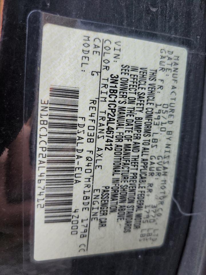 2010 Nissan Versa VIN 3N1BC1CP2AL467412 Copart auction photo, rear end damage thumbnail 13