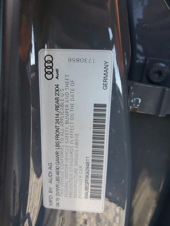 2019 Audi A3 VIN WAUBEGFF9KA094811 Copart auction photo, front end damage thumbnail 12