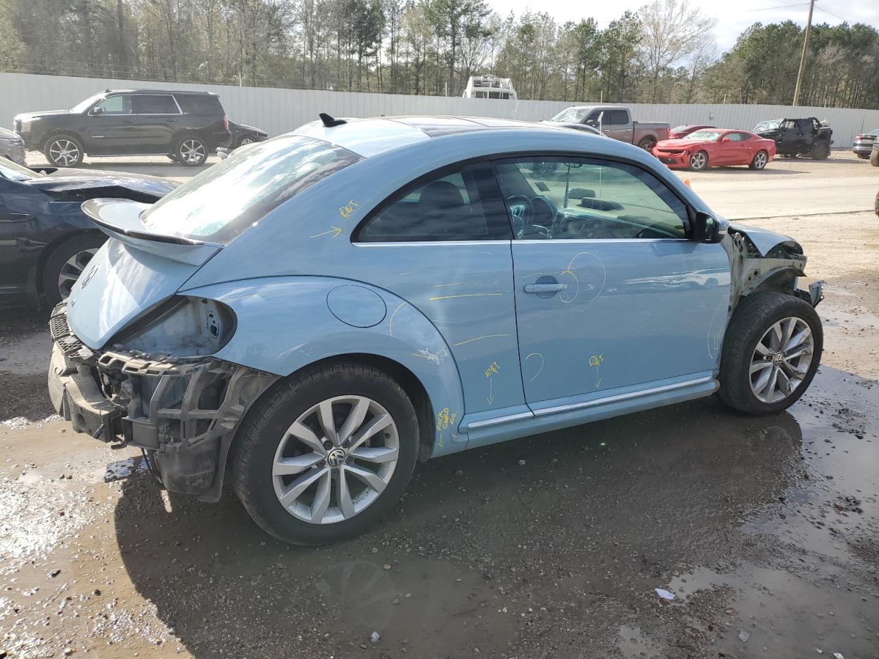 2015 Volkswagen Beetle VIN 3VWJA7AT1FM637565 Copart auction photo, all over damage thumbnail 3