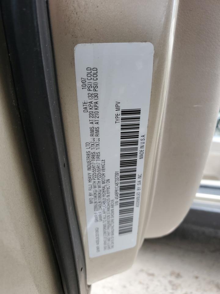 2008 Subaru Outback VIN 4S4BP61C487337091 Copart auction photo, front end / side damage thumbnail 12