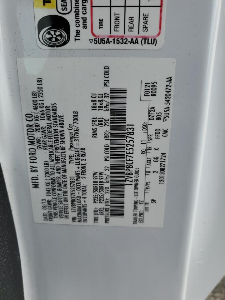 2014 Ford Mustang VIN 1ZVBP8CF7E5257831 Copart auction photo, front end / minor dent/scratches damage thumbnail 14