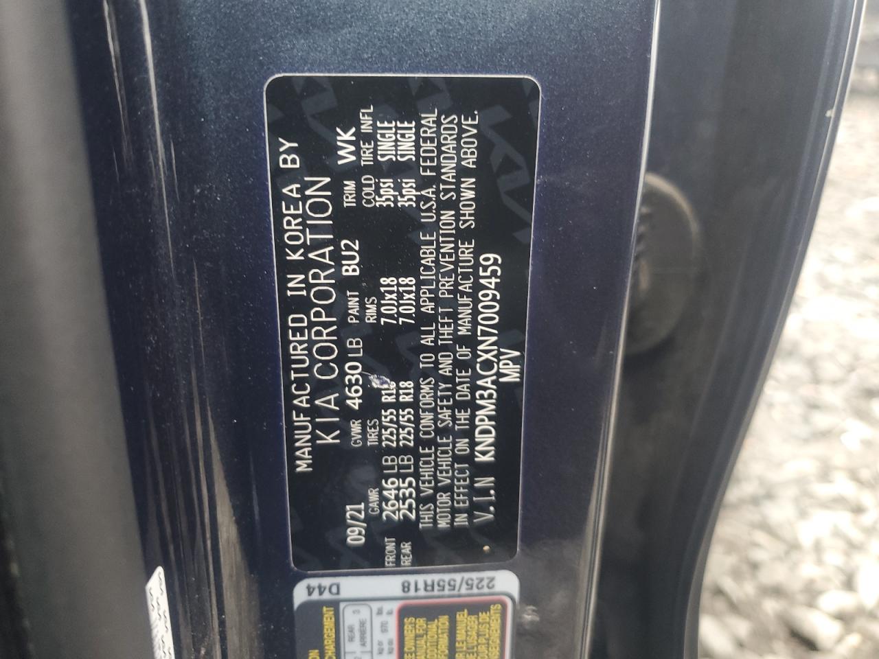 2022 KIA Sportage VIN KNDPM3ACXN7009459 Copart auction photo, all over damage thumbnail 13