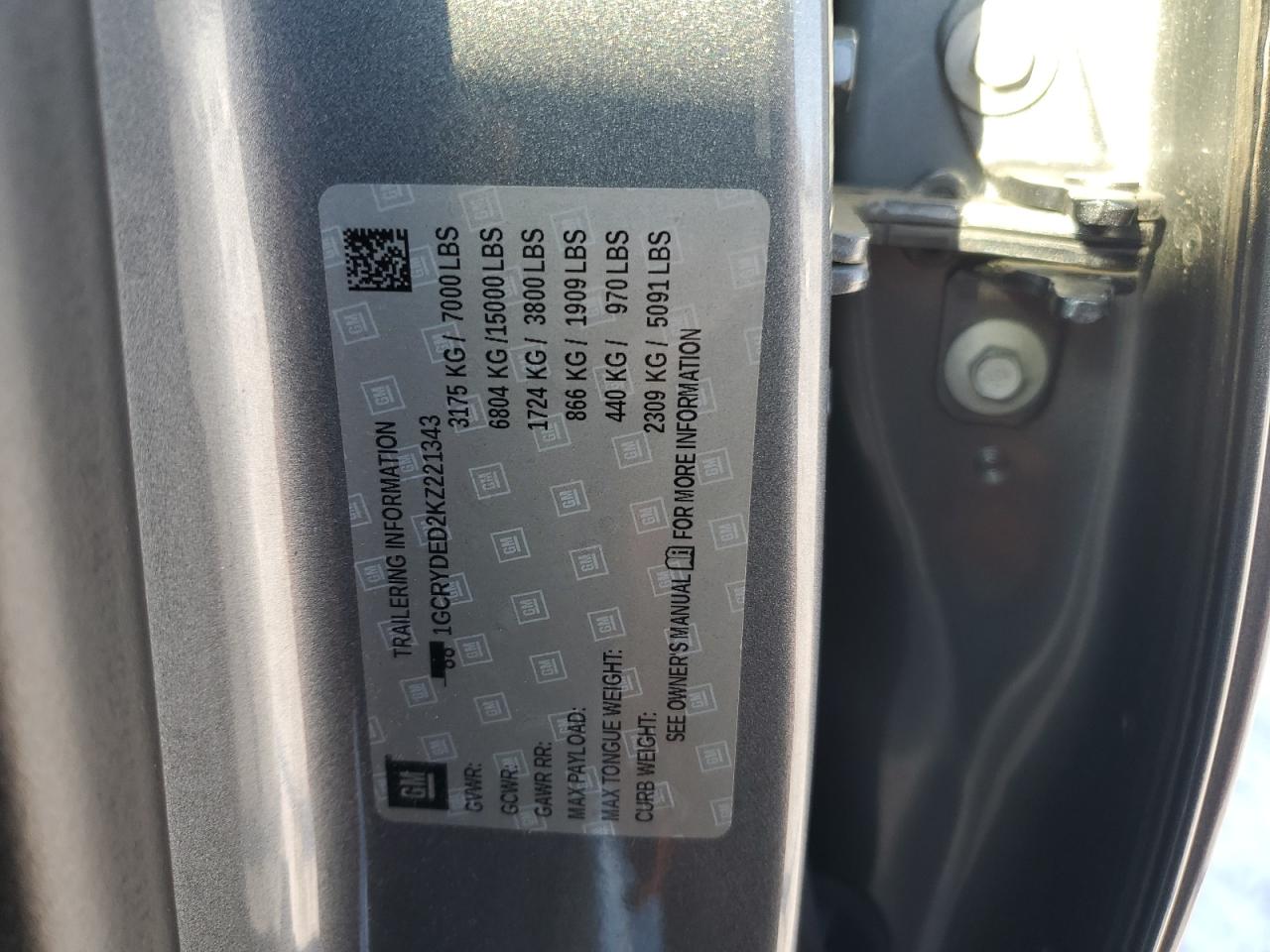 2019 Chevrolet Silverado VIN 1GCRYDED2KZ221343 Copart auction photo, front end damage thumbnail 12