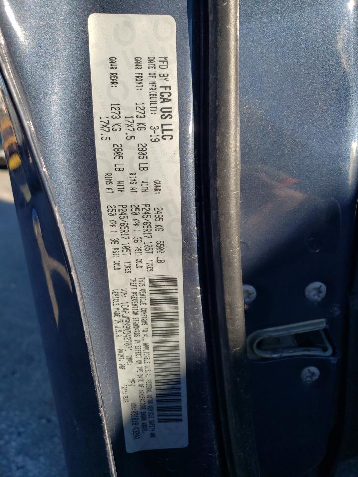 2019 Jeep Cherokee VIN 1C4PJMBN9KD427071 Copart auction photo, front end / side damage thumbnail 14