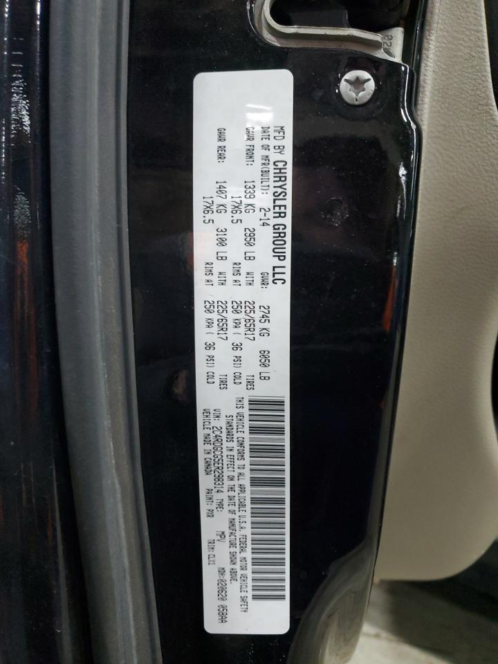 2014 Dodge Caravan VIN 2C4RDGCG5ER298314 Copart auction photo, side / mechanical damage thumbnail 13