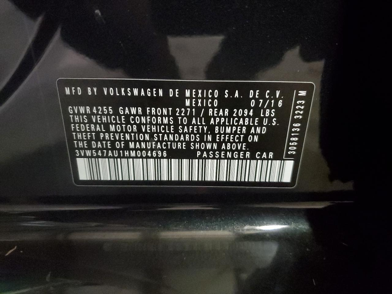 2017 Volkswagen GTI VIN 3VW547AU1HM004696 Copart auction photo, front end / minor dent/scratches damage thumbnail 13