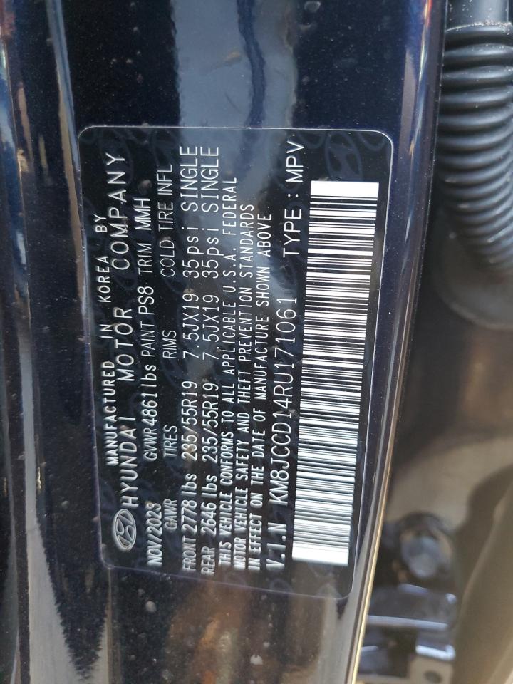 2024 Hyundai Tucson VIN KM8JCCD14RU171061 Copart auction photo, all over damage thumbnail 12