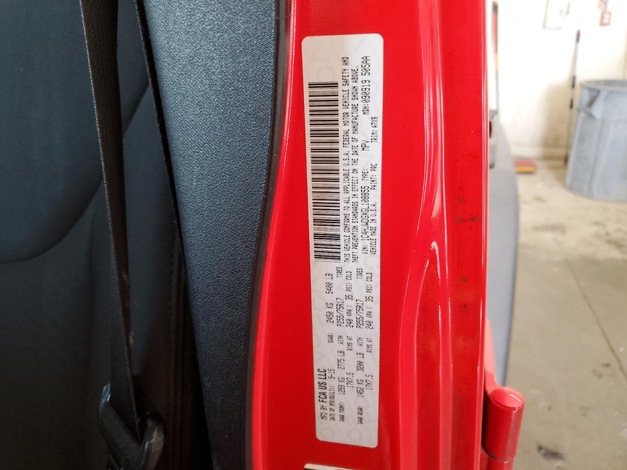 2016 Jeep Wrangler VIN 1C4HJWDGXGL108855 Copart auction photo, front end / side damage thumbnail 13
