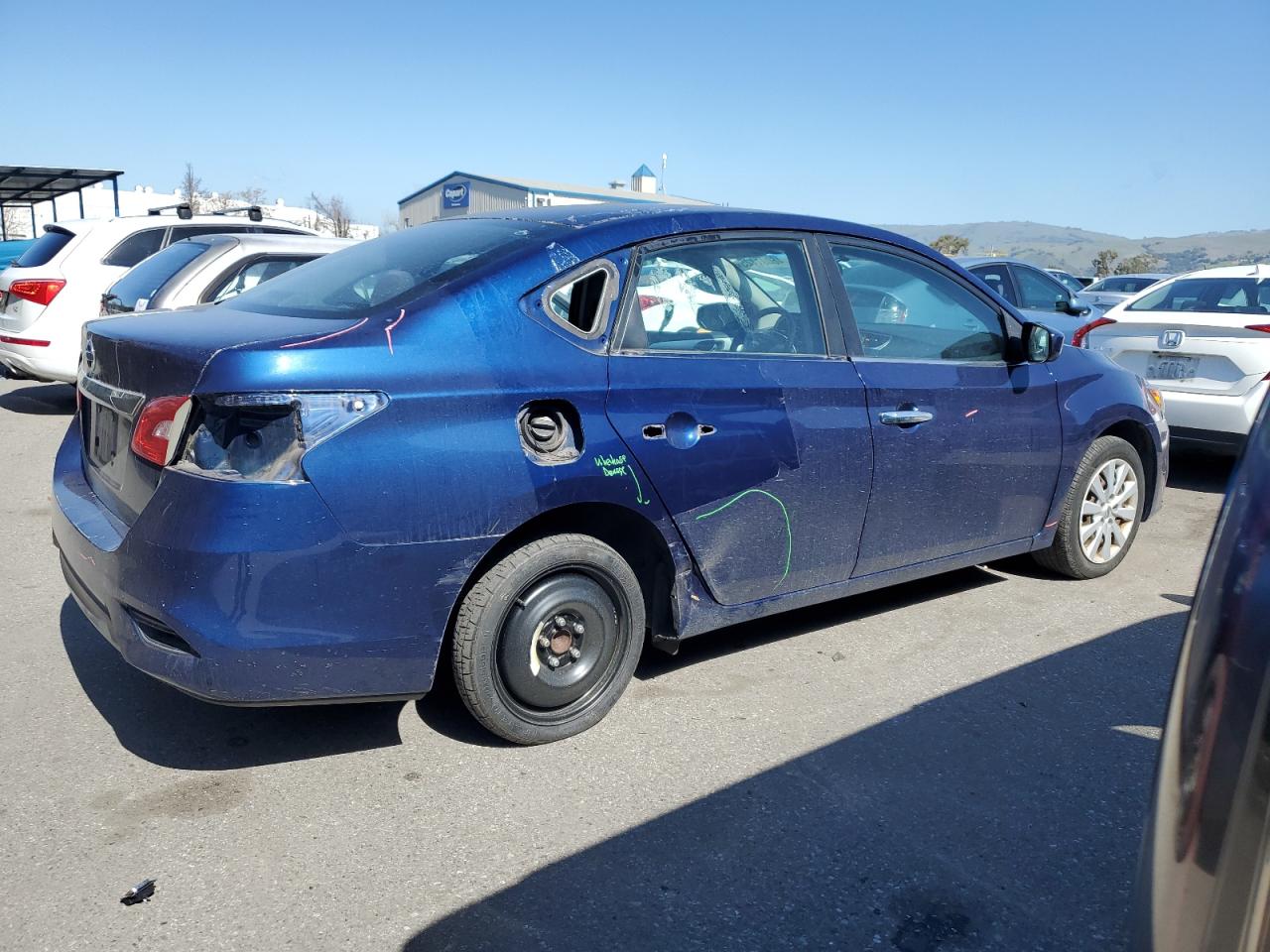 2016 Nissan Sentra VIN 3N1AB7AP7GY219818 Copart auction photo, rear end / side damage thumbnail 3