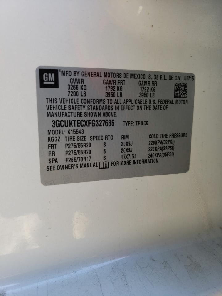 2015 Chevrolet Silverado VIN 3GCUKTECXFG327686 Copart auction photo, rear end damage thumbnail 12
