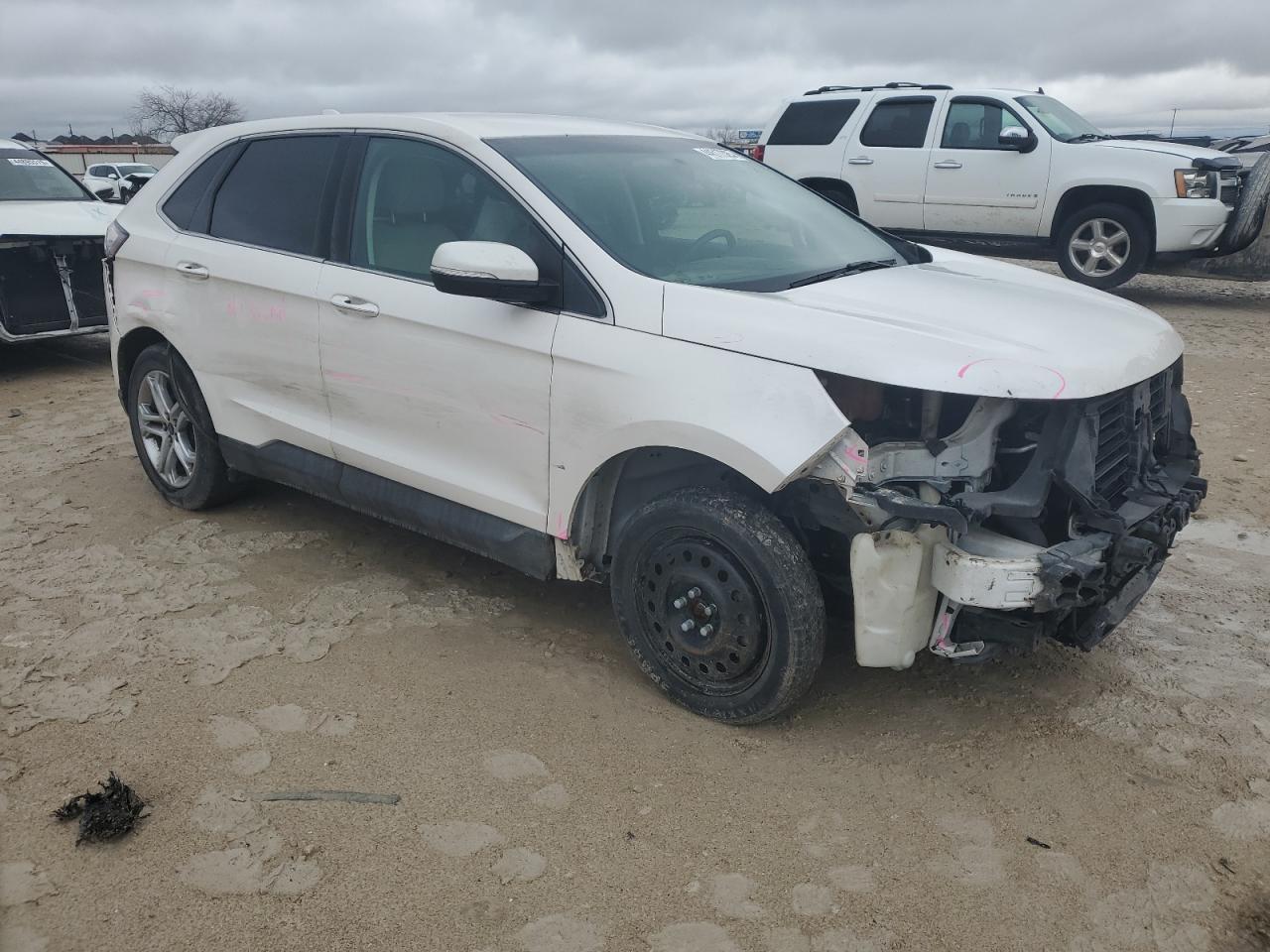 2015 Ford Edge VIN 2FMTK3K9XFBB29158 Copart auction photo, front end / side damage thumbnail 4