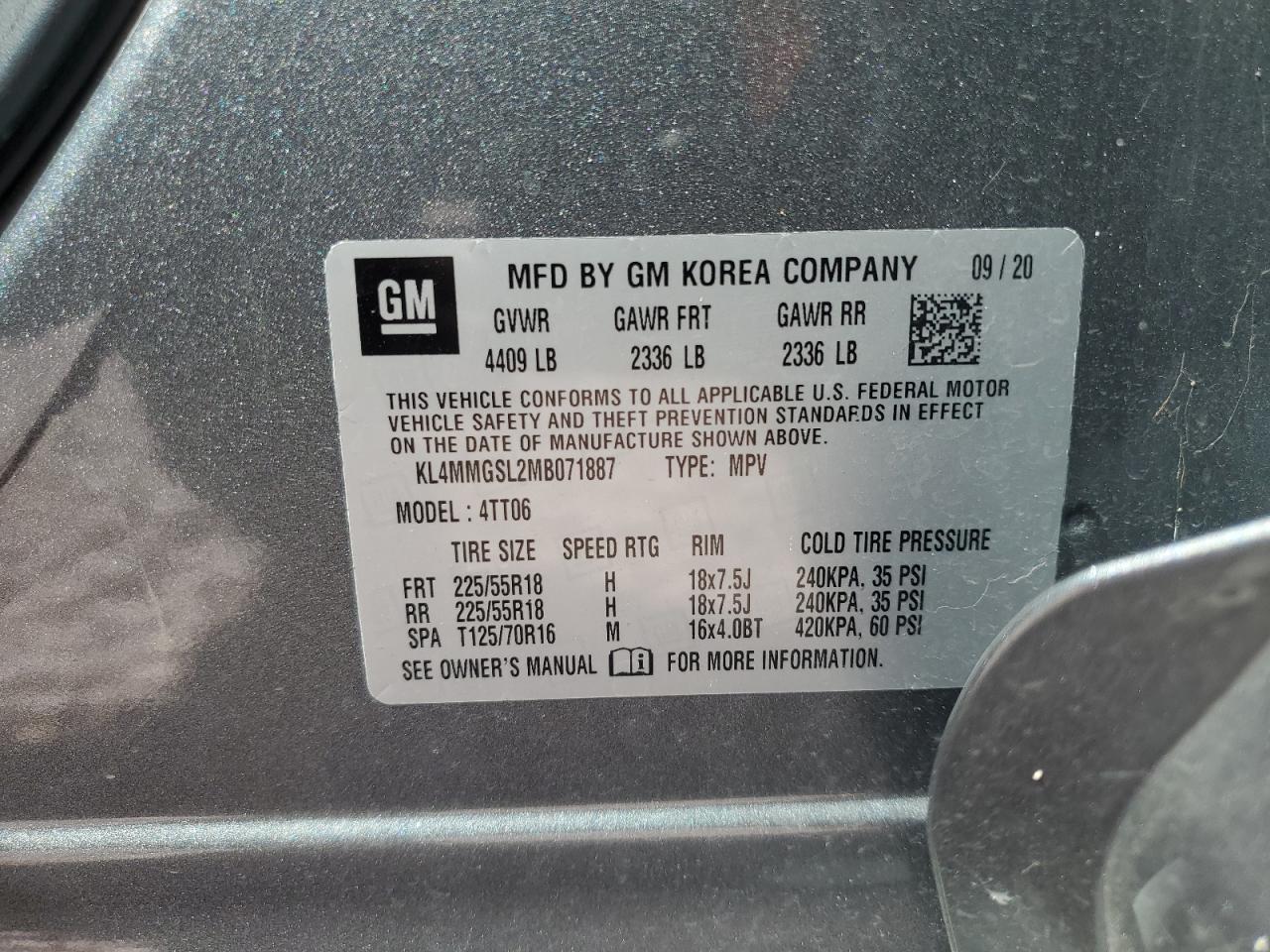 2021 Buick Encore VIN KL4MMGSL2MB071887 Copart auction photo, front end / side damage thumbnail 15