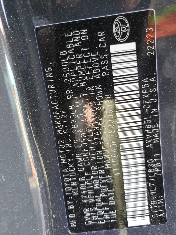 2025 Toyota Camry VIN 4T1DBADK3SU006038 Copart auction photo, front end damage thumbnail 13