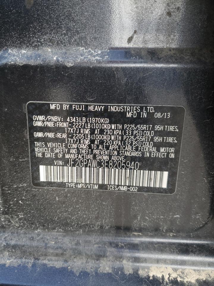 2014 Subaru XV VIN JF2GPAWC3E8205940 Copart auction photo, front end damage thumbnail 14
