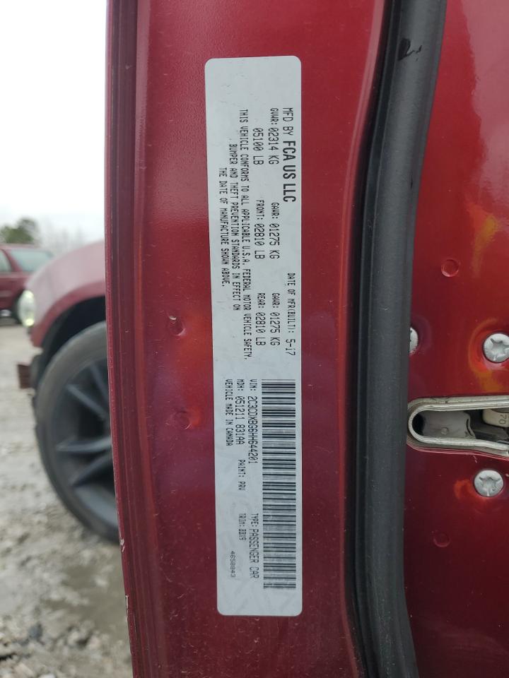2017 Dodge Charger VIN 2C3CDXBG6HH644201 Copart auction photo, front end / rear end damage thumbnail 13