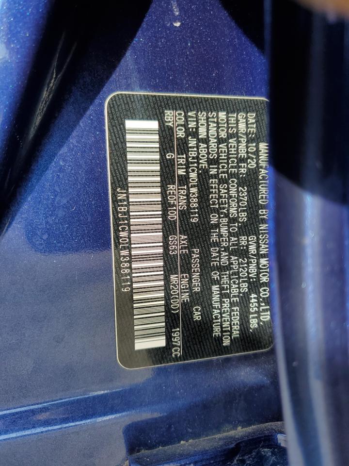 2020 Nissan Rogue VIN JN1BJ1CW0LW388119 Copart auction photo, side damage thumbnail 12