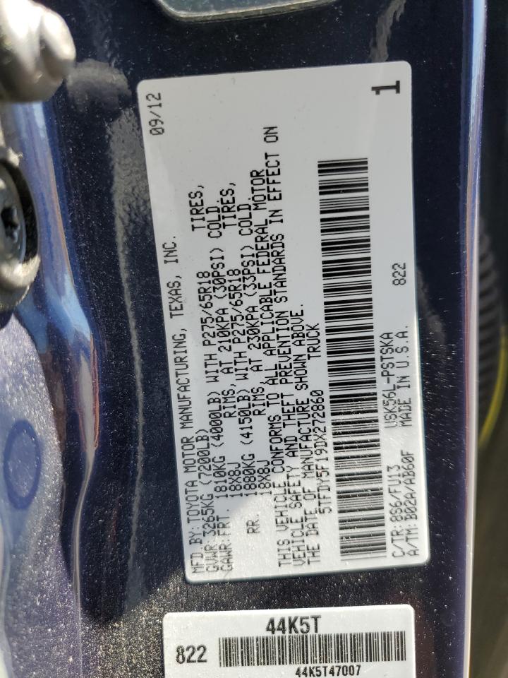 2013 Toyota Tundra VIN 5TFDY5F19DX272860 Copart auction photo, front end damage thumbnail 13
