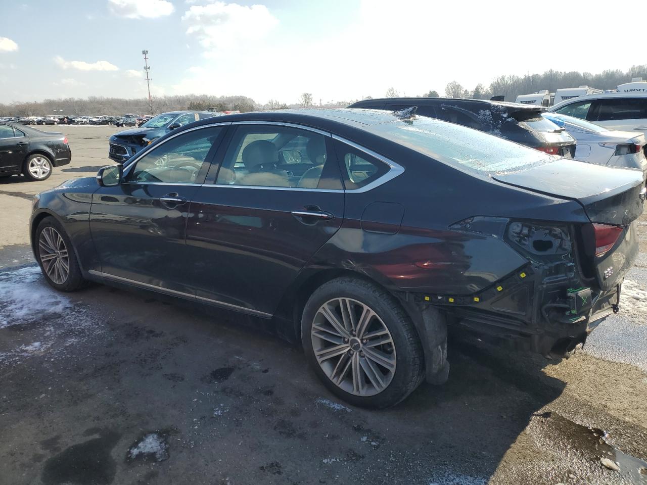 2019 Genesis G80 VIN KMHGN4JE6KU291273 Copart auction photo, rear end damage thumbnail 2