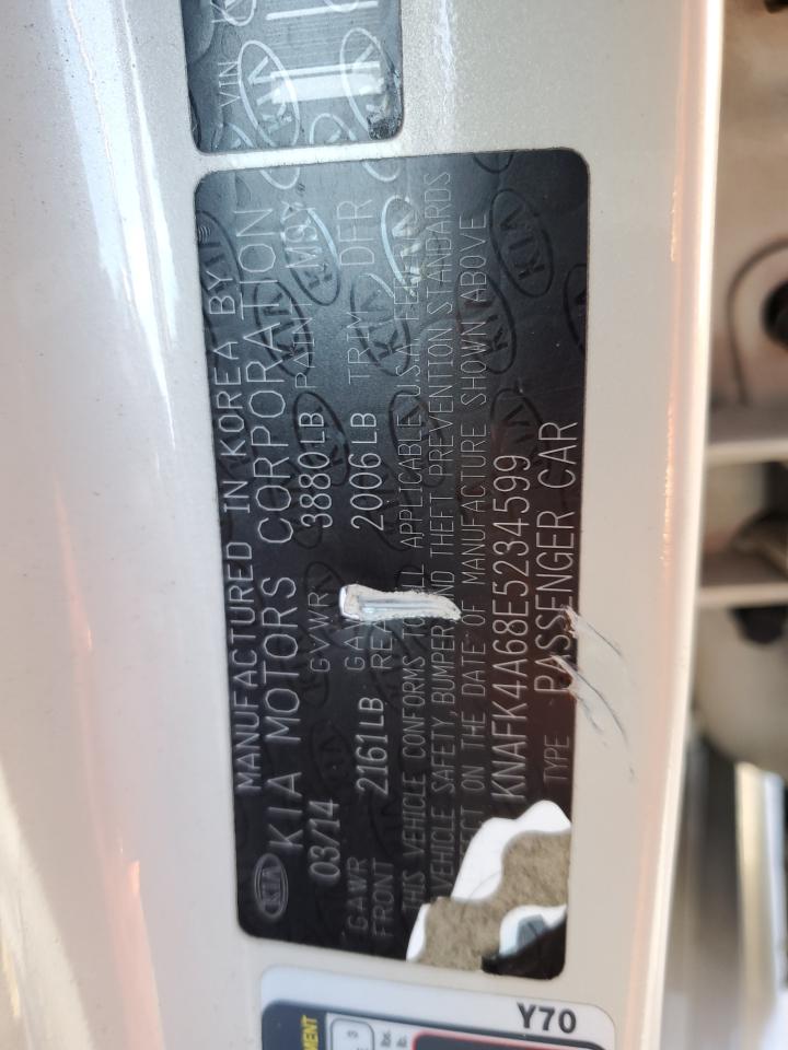 2014 KIA Forte VIN KNAFK4A68E5234599 Copart auction photo, front end damage thumbnail 14