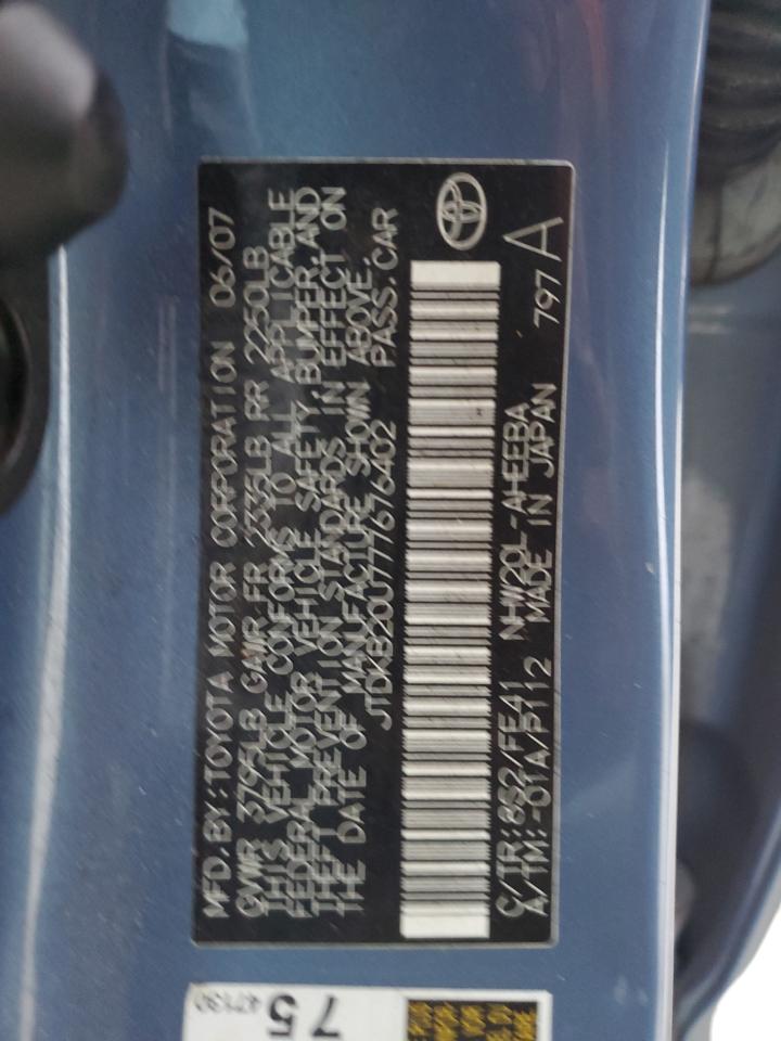 2007 Toyota Prius VIN JTDKB20U777676402 Copart auction photo, front end / side damage thumbnail 14