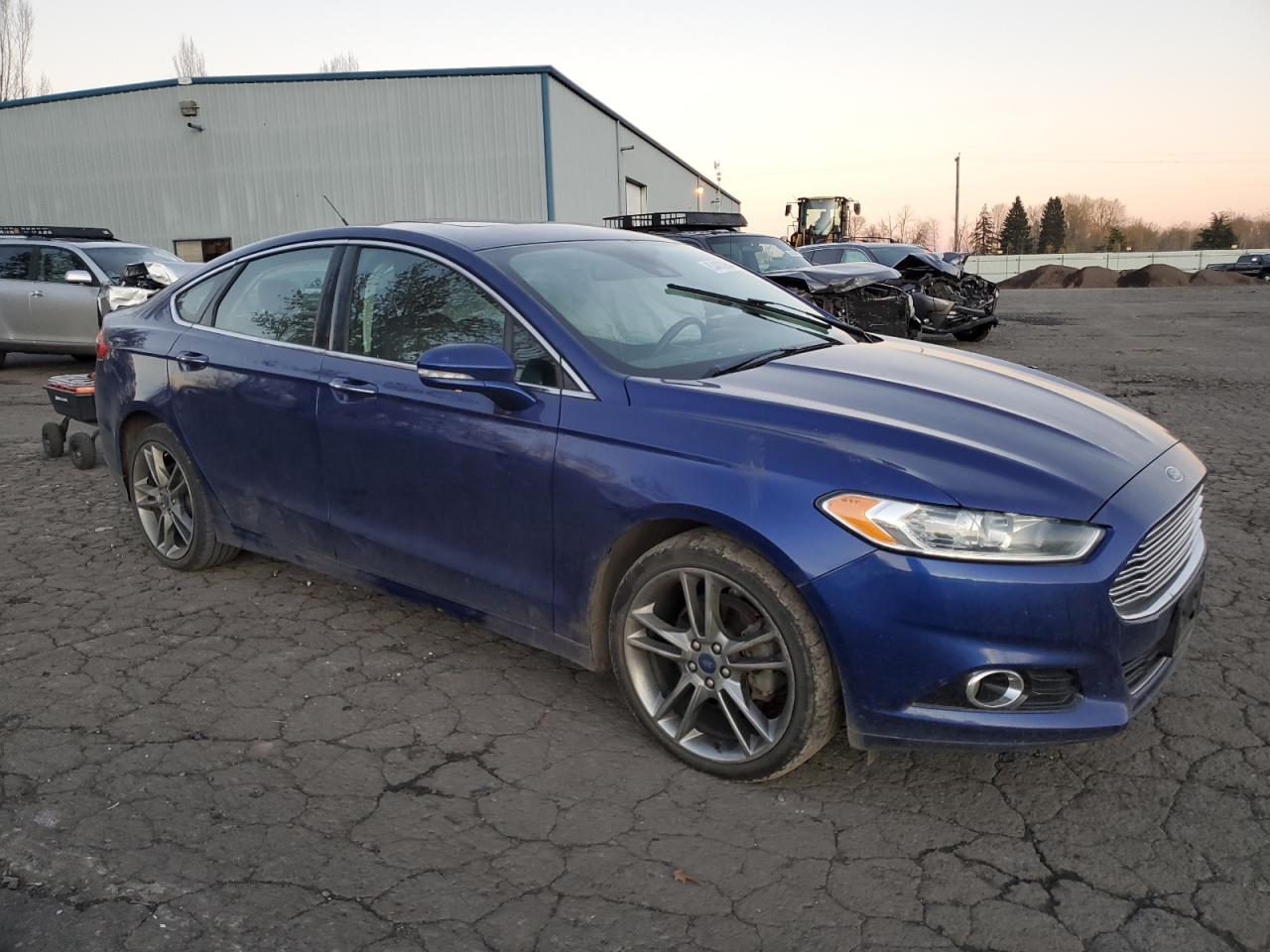 2014 Ford Fusion VIN 3FA6P0D97ER397279 Copart auction photo, side / front end damage thumbnail 4
