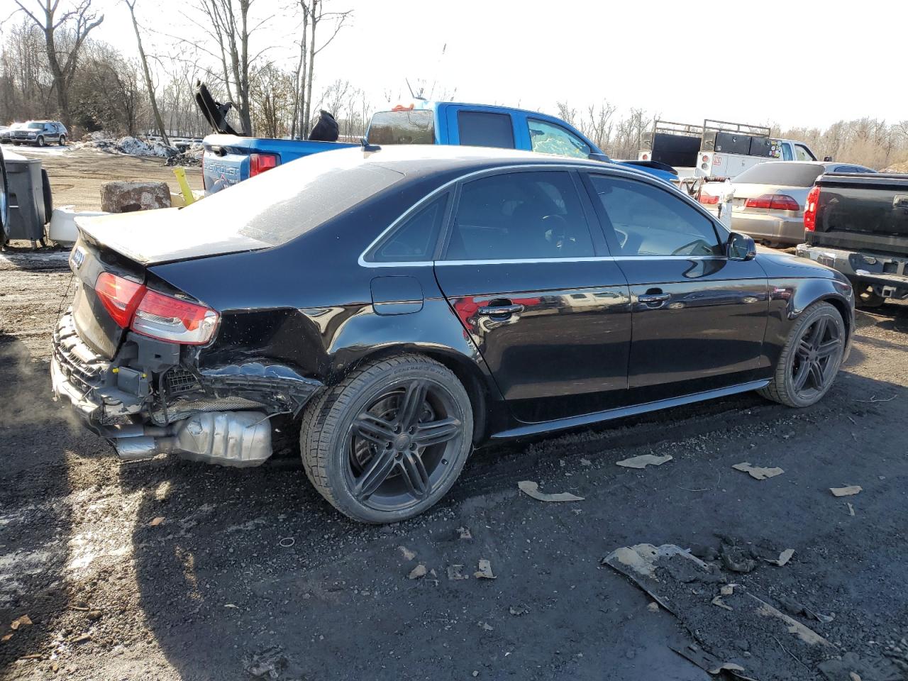 2014 Audi RS4 VIN WAUBGAFL8EA117660 Copart auction photo, rear end damage thumbnail 3