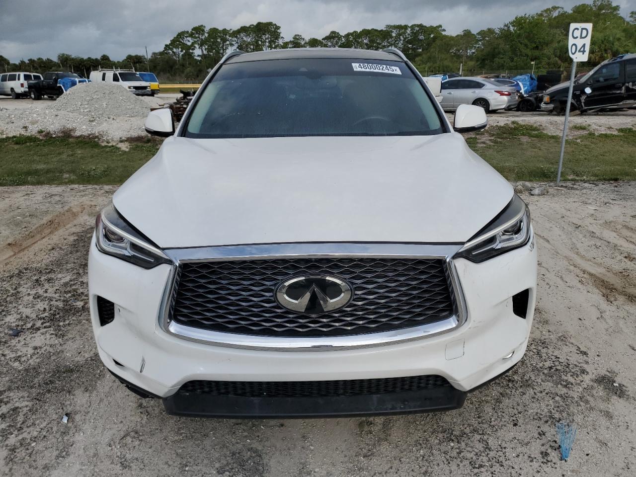 2019 Infiniti QX50 VIN 3PCAJ5M1XKF146248 Copart auction photo, front end / hail damage thumbnail 5