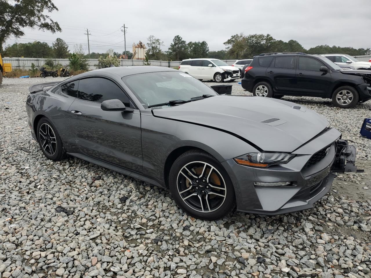 2021 Ford Mustang VIN 1FA6P8TH9M5107083 Copart auction photo, front end / side damage thumbnail 4