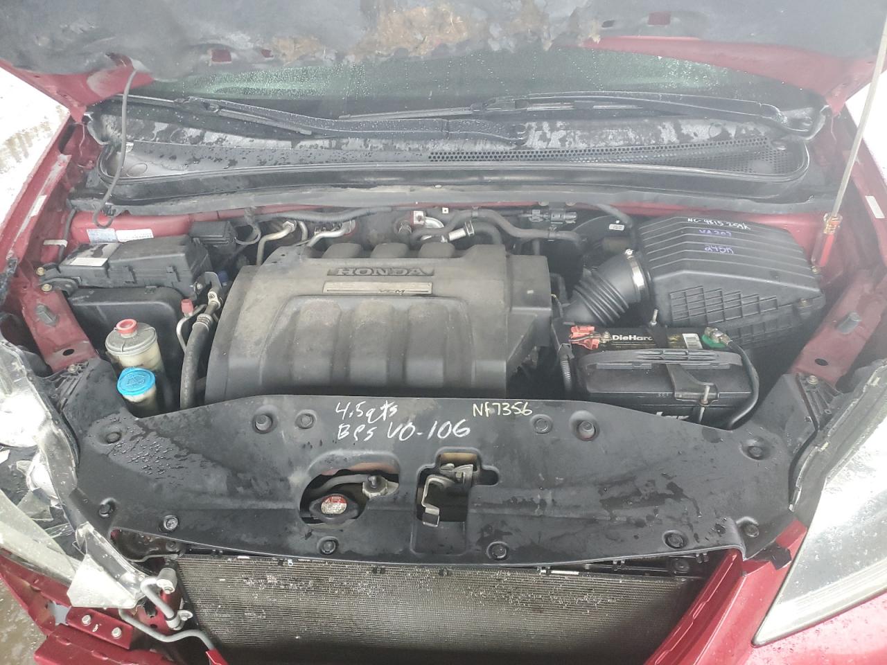 2005 Honda Odyssey VIN 5FNRL38745B110656 Copart auction photo, front end damage thumbnail 13