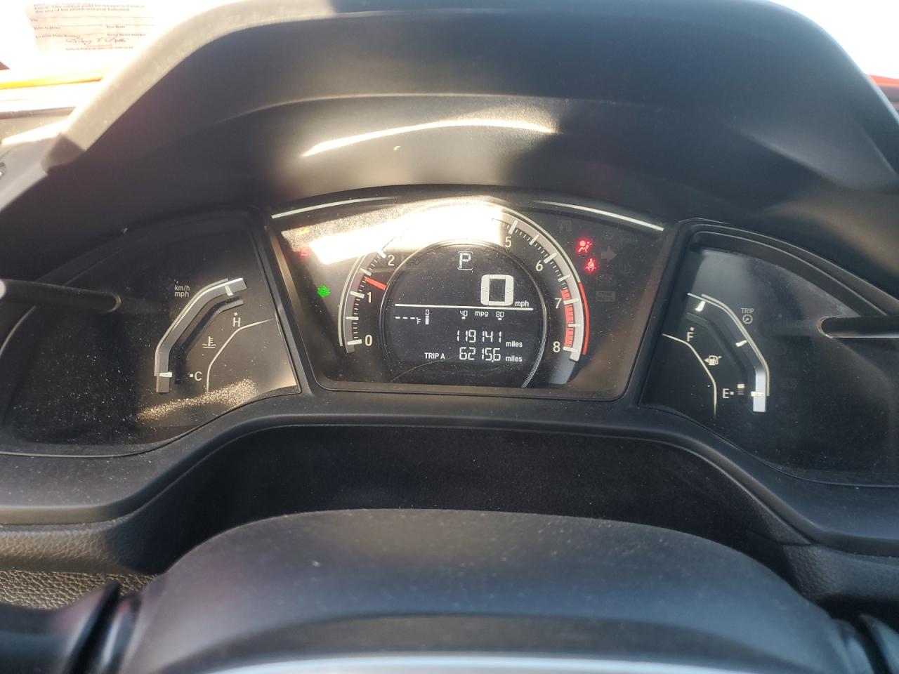 2016 Honda Civic VIN 19XFC2F55GE249332 Copart auction photo, front end damage thumbnail 9