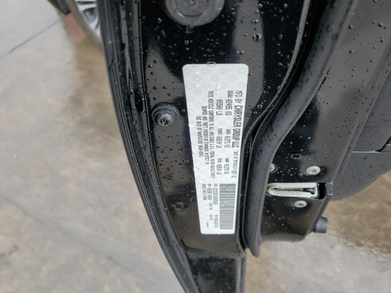 2013 Chrysler 300 VIN 2C3CCAGT4DH529368 Copart auction photo, hail / rear end damage thumbnail 13