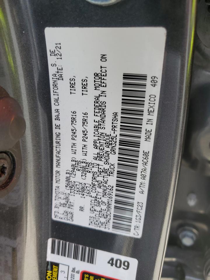2022 Toyota Tacoma VIN 3TMAZ5CN9NM169162 Copart auction photo, front end damage thumbnail 13