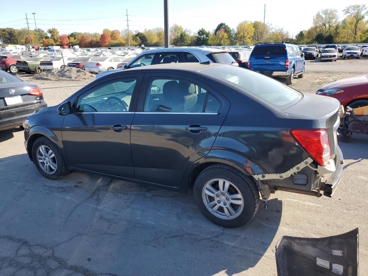 2014 Chevrolet Sonic VIN 1G1JC5SH2E4198553 Copart auction photo, side / rear end damage thumbnail 2