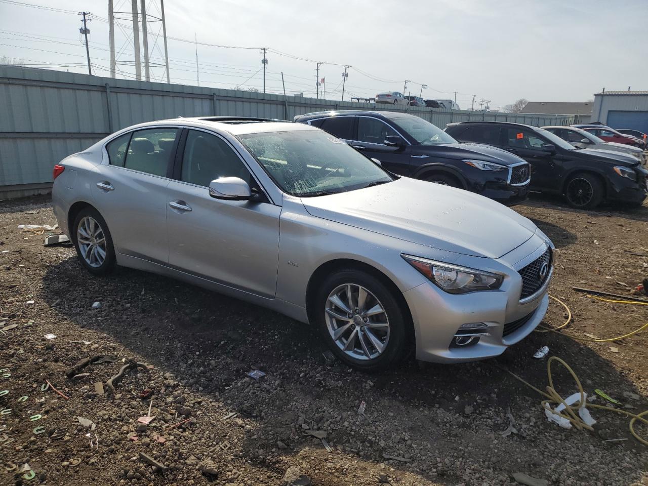 2017 Infiniti Q50 VIN JN1CV7AR8HM682427 Copart auction photo, vandalism / front end damage thumbnail 4