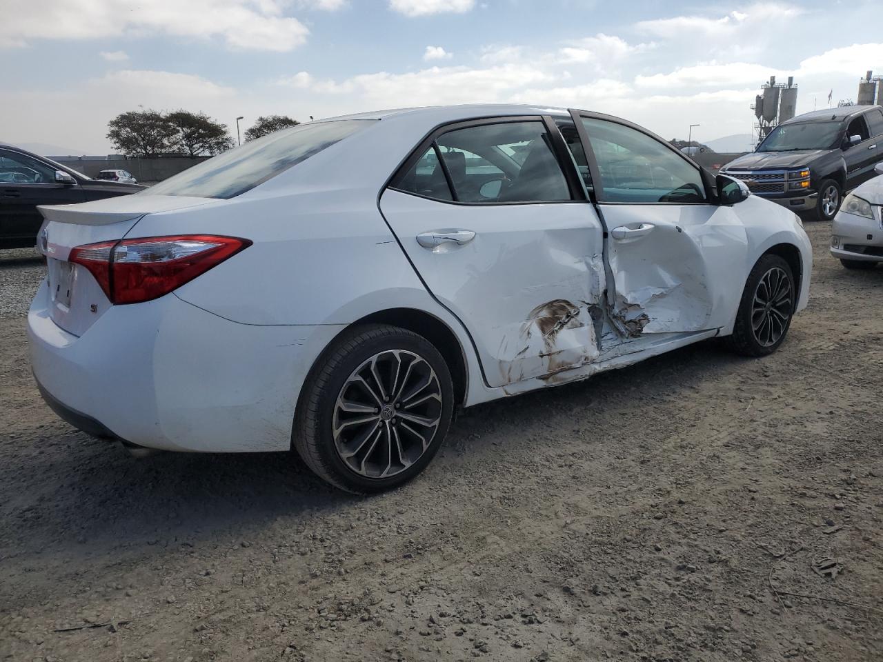 2016 Toyota Corolla VIN 2T1BURHE4GC581679 Copart auction photo, side / front end damage thumbnail 3