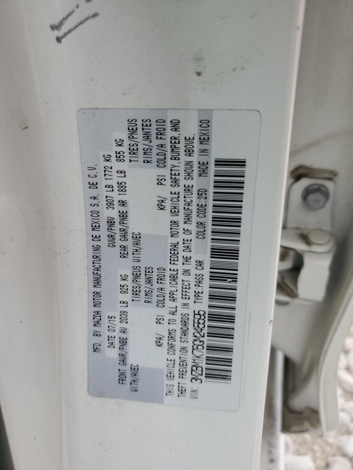 2016 Mazda 3 VIN 3MZBM1K76GM245595 Copart auction photo, rear end damage thumbnail 12
