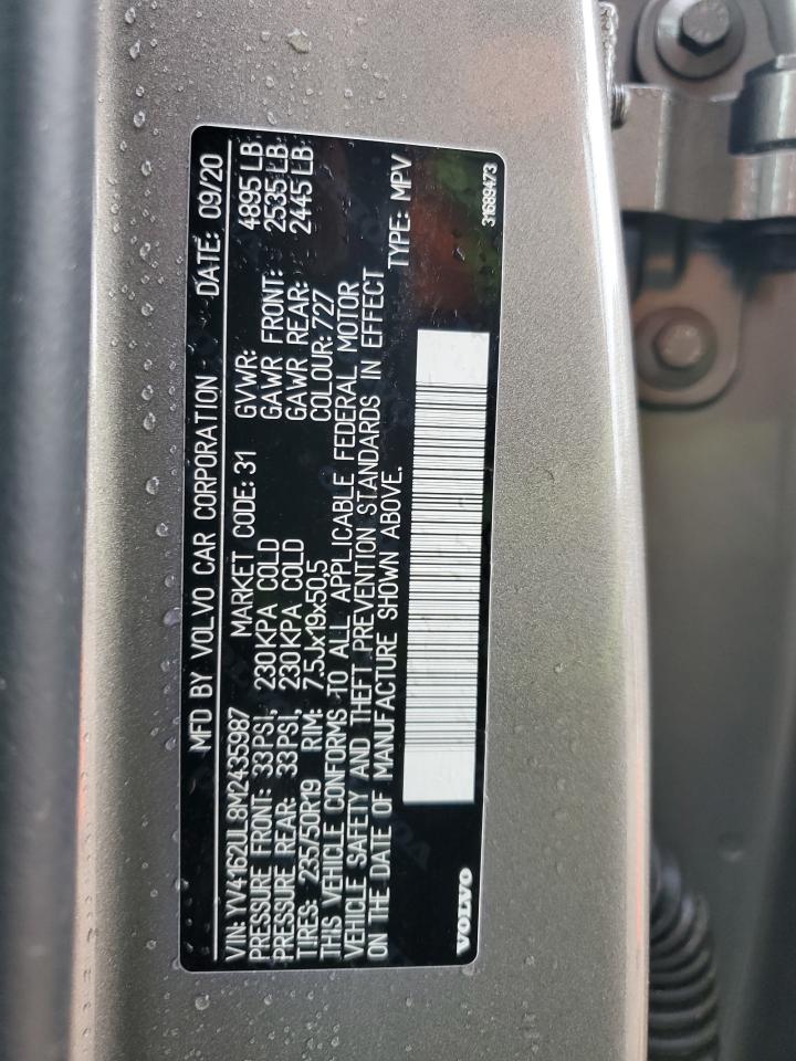2021 Volvo XC40 VIN YV4162UL8M2435987 Copart auction photo, rear end damage thumbnail 13