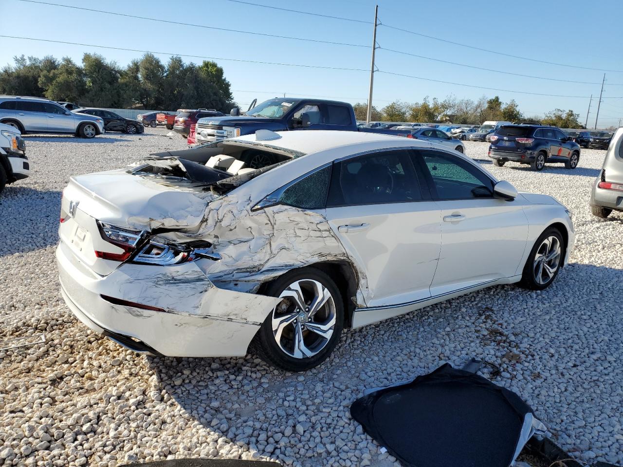 2018 Honda Accord VIN 1HGCV1F41JA112270 Copart auction photo, rear end / side damage thumbnail 3