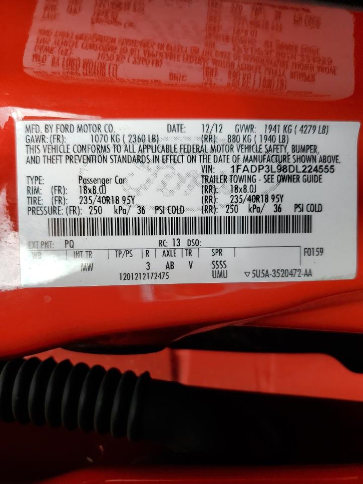 2013 Ford Focus VIN 1FADP3L98DL224555 Copart auction photo, side damage thumbnail 15