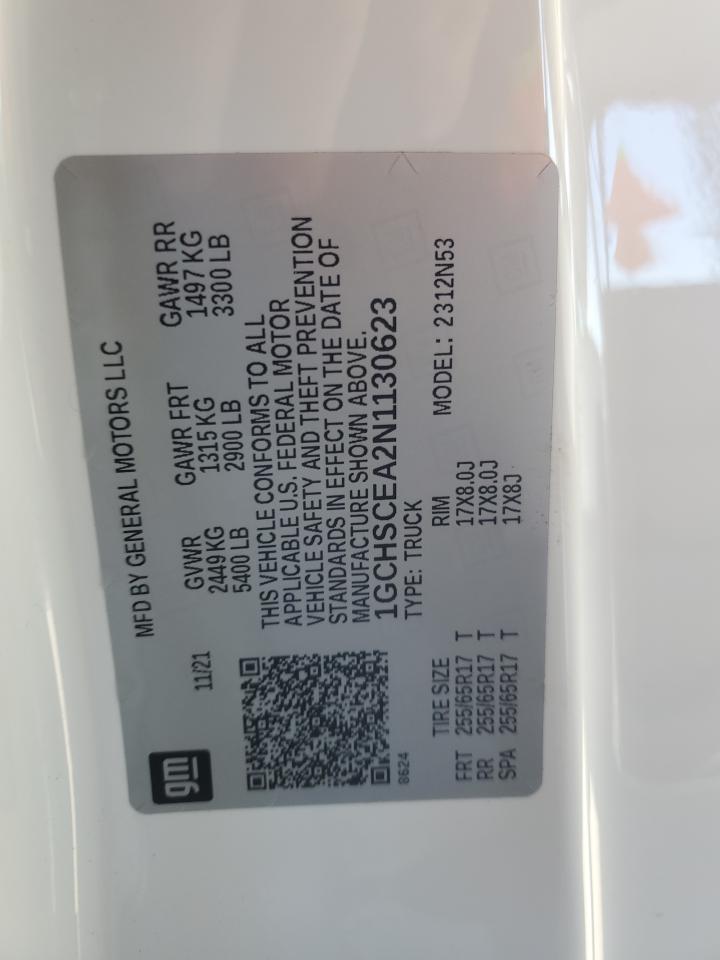 2022 Chevrolet Colorado VIN 1GCHSCEA2N1130623 Copart auction photo, front end / minor dent/scratches damage thumbnail 12