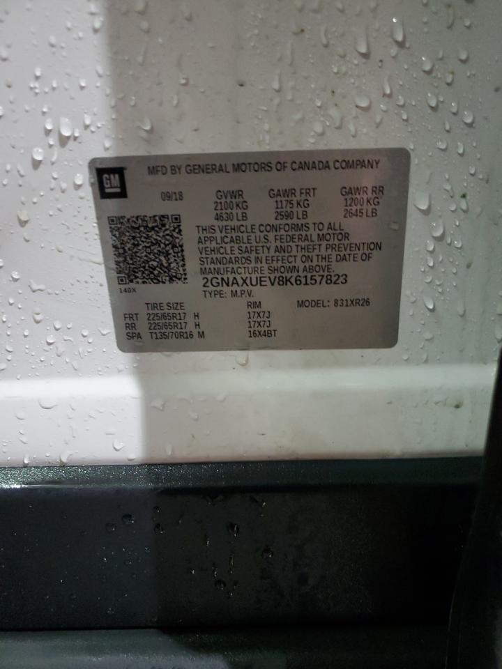 2019 Chevrolet Equinox VIN 2GNAXUEV8K6157823 Copart auction photo, front end damage thumbnail 13