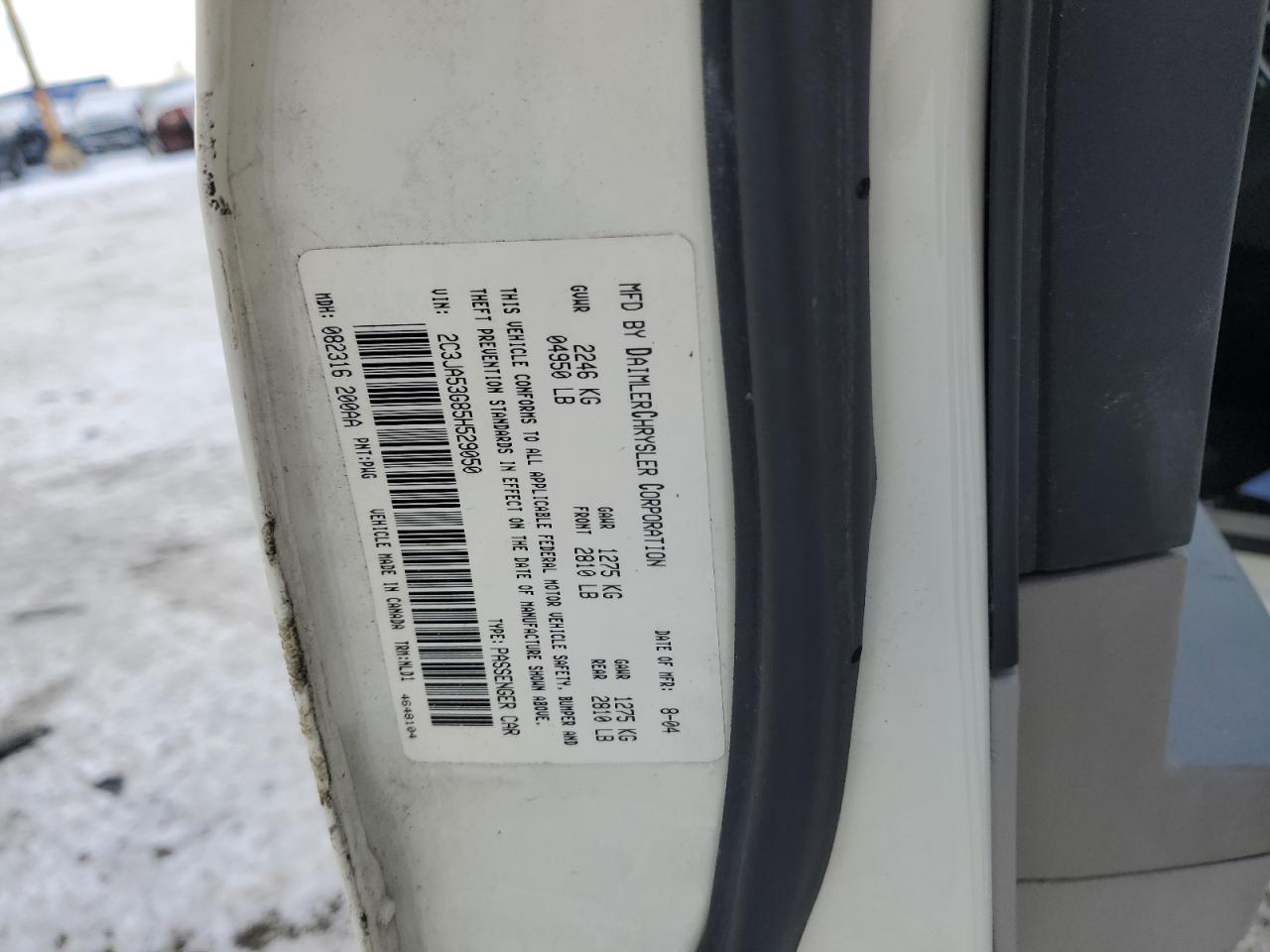 2005 Chrysler 300 VIN 2C3JA53G85H529050 Copart auction photo, rear end / front end damage thumbnail 12