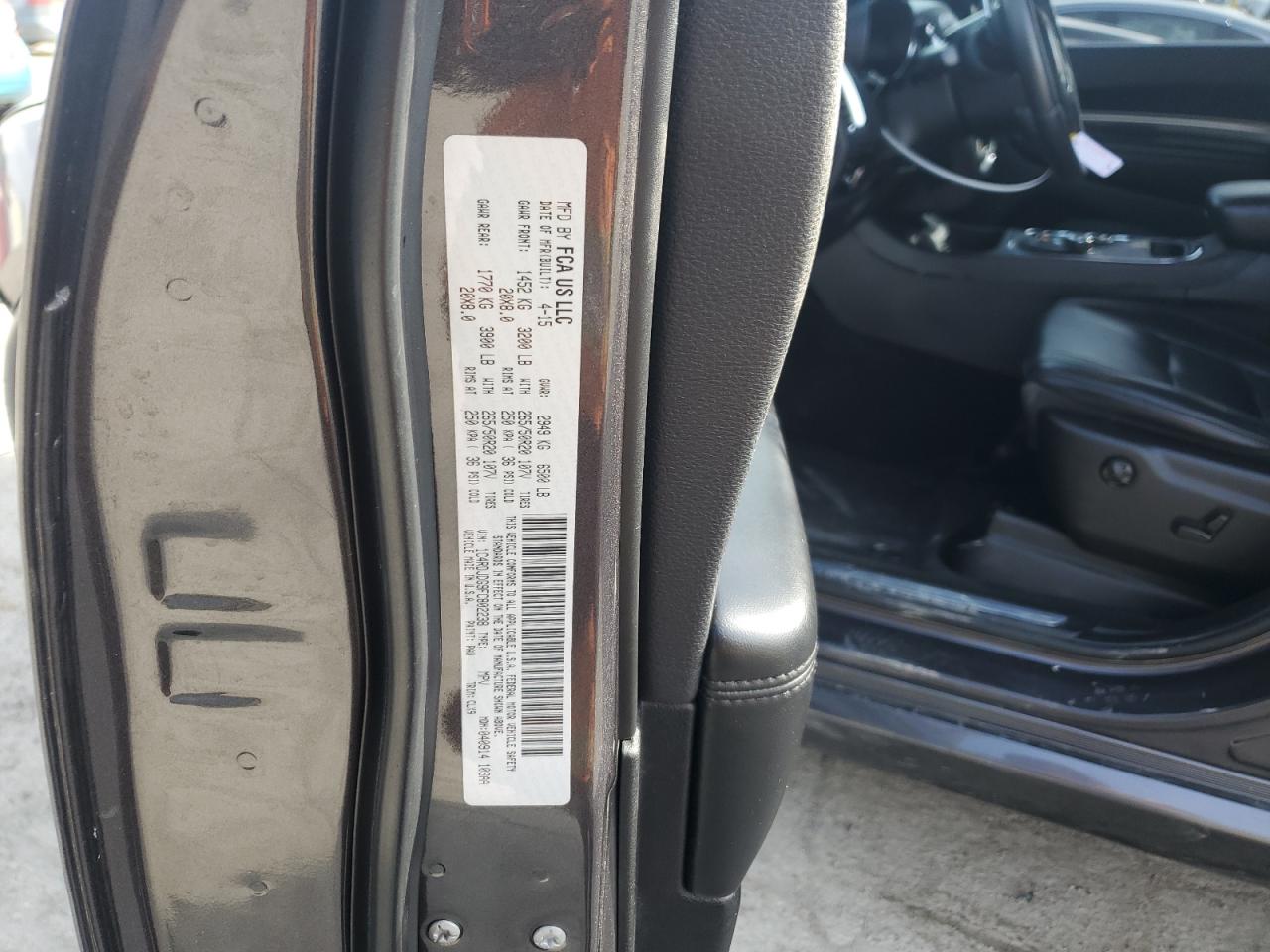 2015 Dodge Durango VIN 1C4RDJDG9FC802238 Copart auction photo, front end / minor dent/scratches damage thumbnail 15
