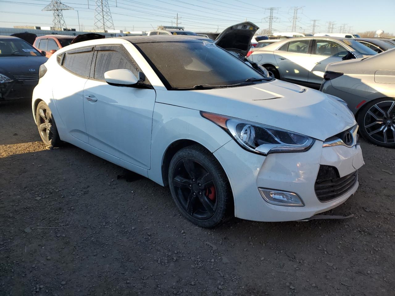 2014 Hyundai Veloster VIN KMHTC6AD9EU190496 Copart auction photo, front end / rear end damage thumbnail 4