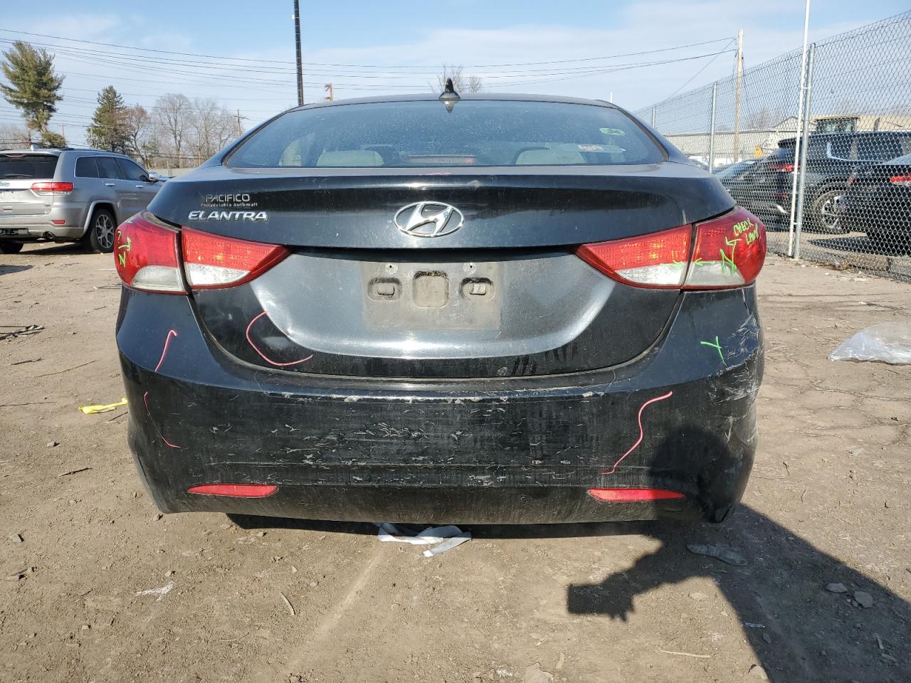 2012 Hyundai Elantra VIN KMHDH4AE3CU254614 Copart auction photo, all over / rear end damage thumbnail 6