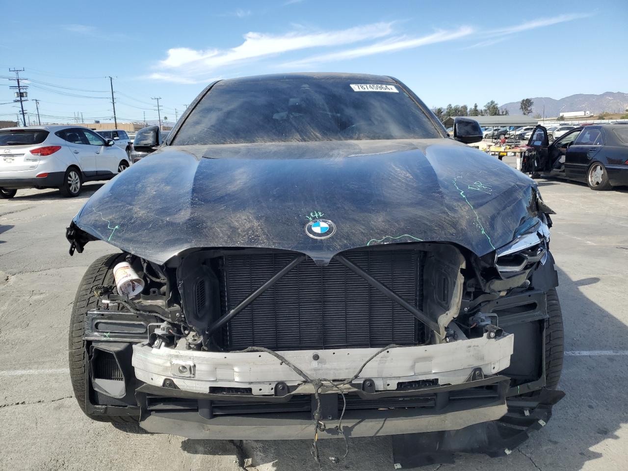 2022 BMW X6 VIN 5UXCY6C08N9M72923 Copart auction photo, front end damage thumbnail 5