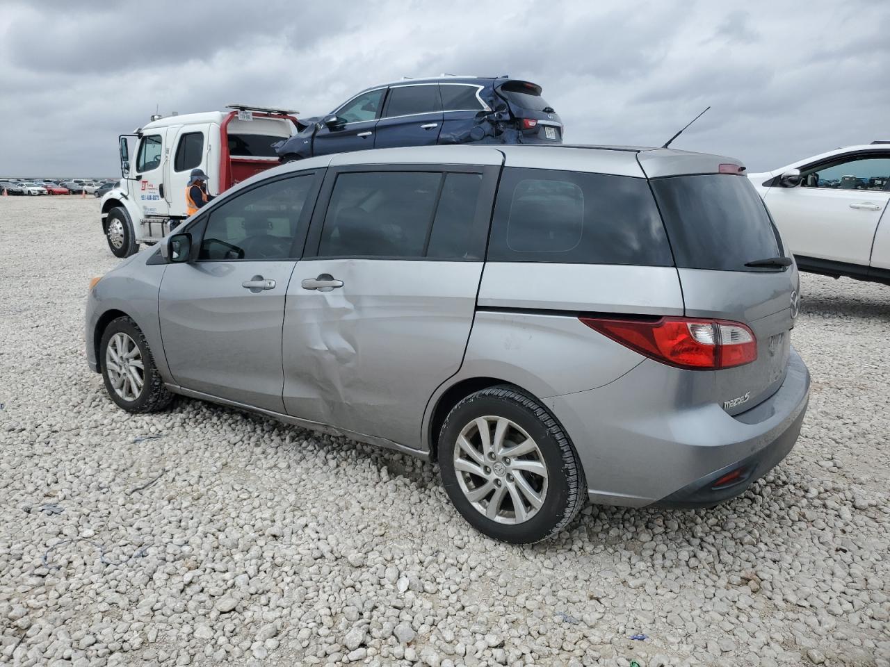 2012 Mazda 5 VIN JM1CW2BL3C0117414 Copart auction photo, side damage thumbnail 2