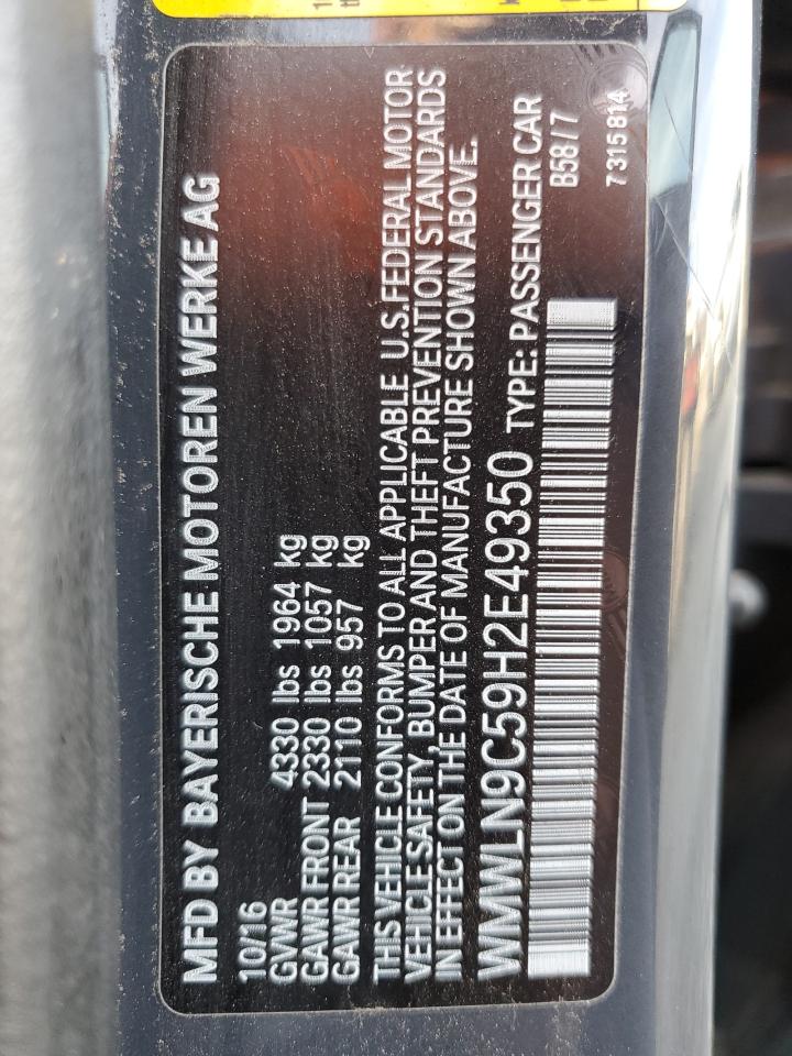 2017 MINI Cooper VIN WMWLN9C59H2E49350 Copart auction photo, front end / rear end damage thumbnail 13